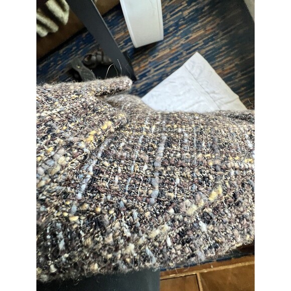 Agnona Womens Tweed Jacket 42 Multi Brown Wool Blend Lined Italy Lined Pockets 6 - Picture 9 of 13